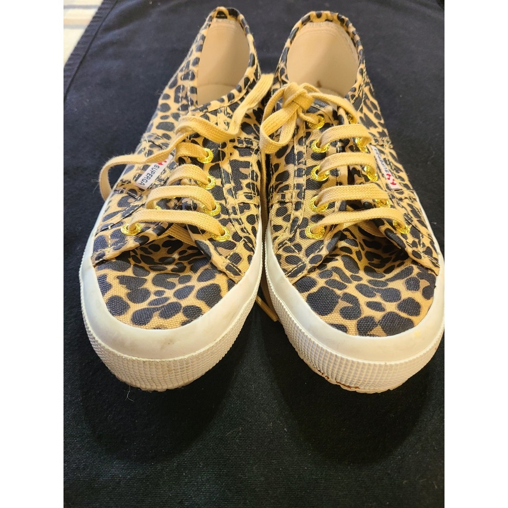 Superga 2750 Fantasy COTU Sneakers Leopard Print Design.  Size M 5/W 6.5